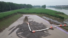 Sand- en modderontlaatspunten of -plaatsen voor het werken van een zuigbagger