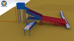 3D-werkvideo voor snijzuigbagger met goudbaggerplatform, goudpannenapparatuur